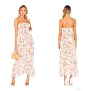 Free People One Step Ahead Floral Maxi Halter Summer Beach Dress NWT Large